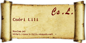 Csóri Lili névjegykártya